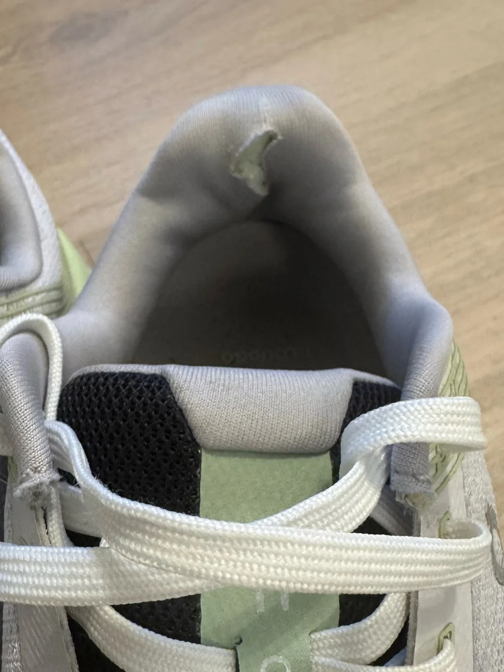 On Running Lace-Up Sneakers in Light Green and White